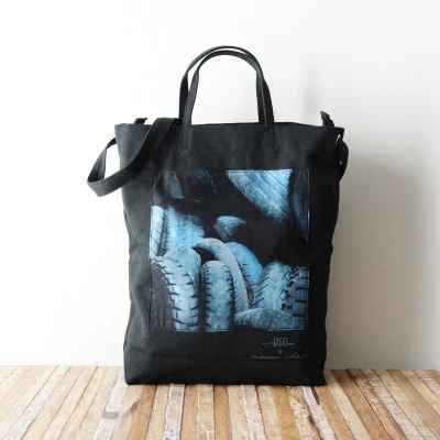 Canvas Man Bag with Tyre Print