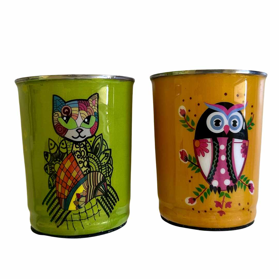 deidaa steel green cat yellow cat glasses back to school tumblers