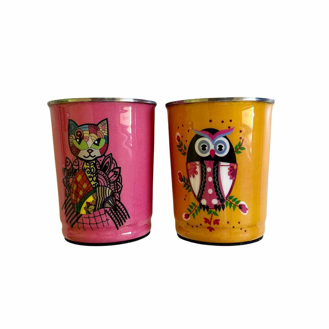 deidaa steel pink cat yellow cat glasses