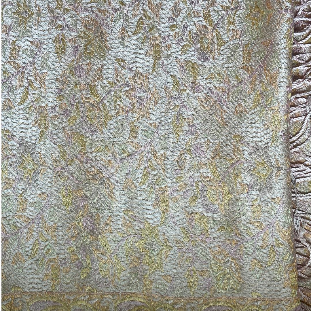 reversible pastel pink silk scarf detail