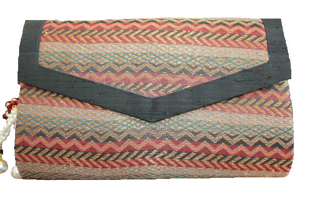 deidaa boho clutch bag handmade black red