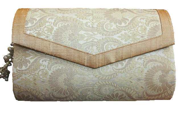 boho clutch bag white bridal optional side sling