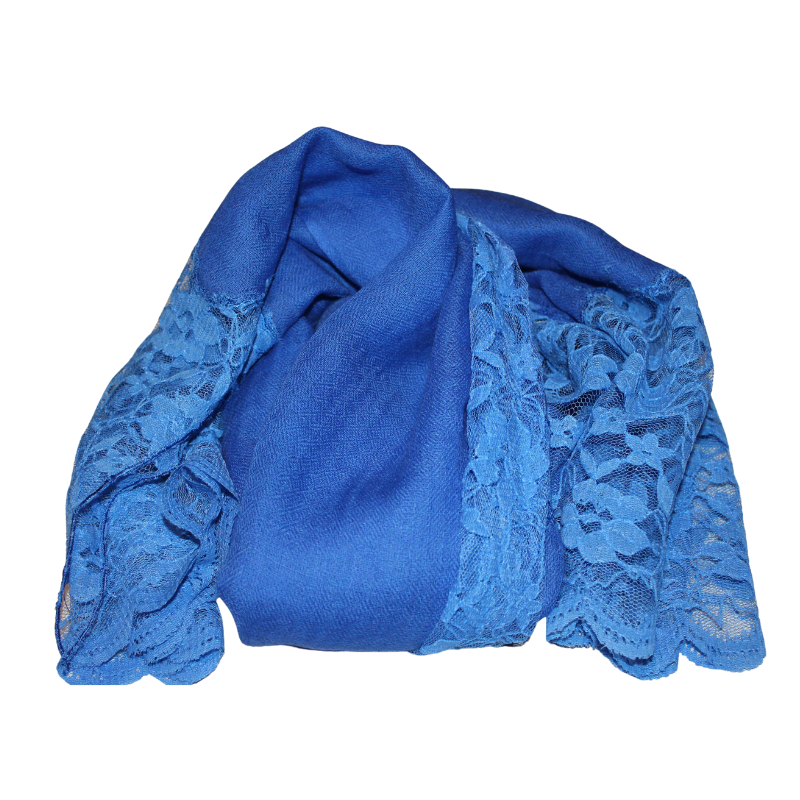 deidaa cobalt blue wool lace scarf