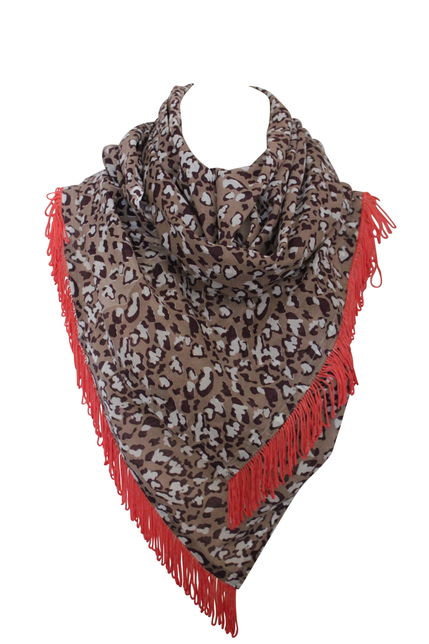 deidaa animal print cotton scarf fringe