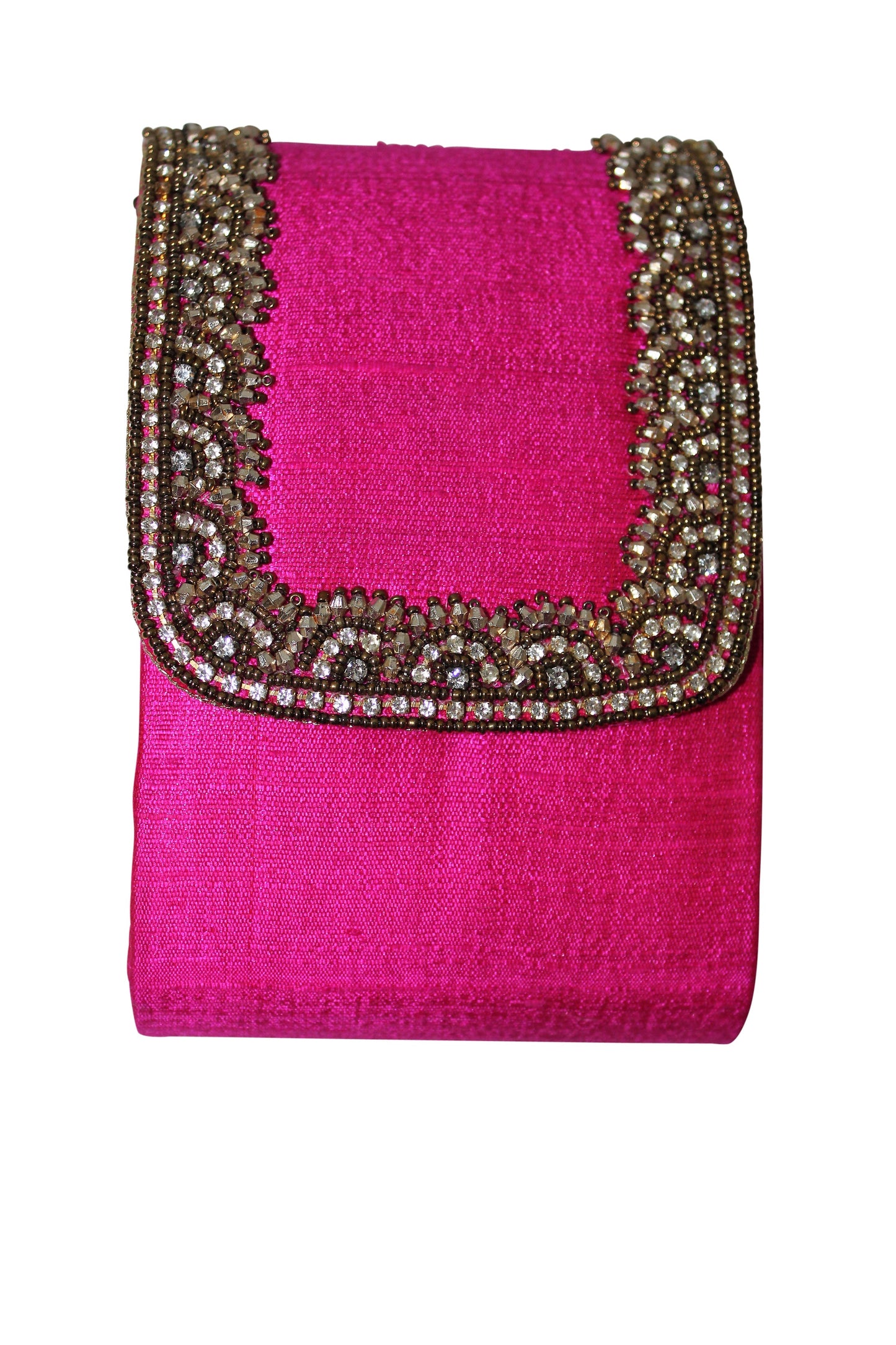 deidaa beaded clutch bag small hot pink