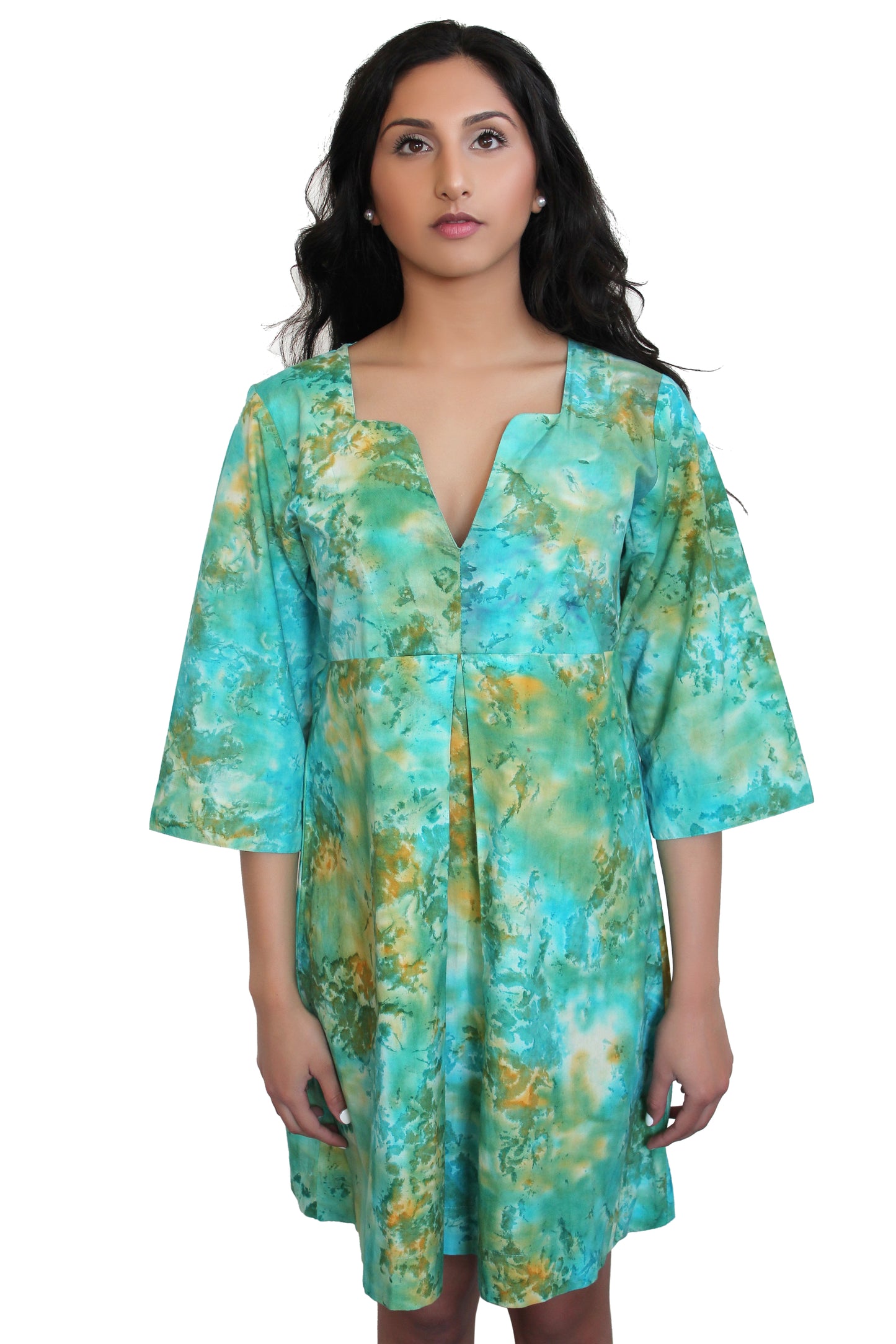 deidaa blue cotton kaftan tie dyed beach summer dress 