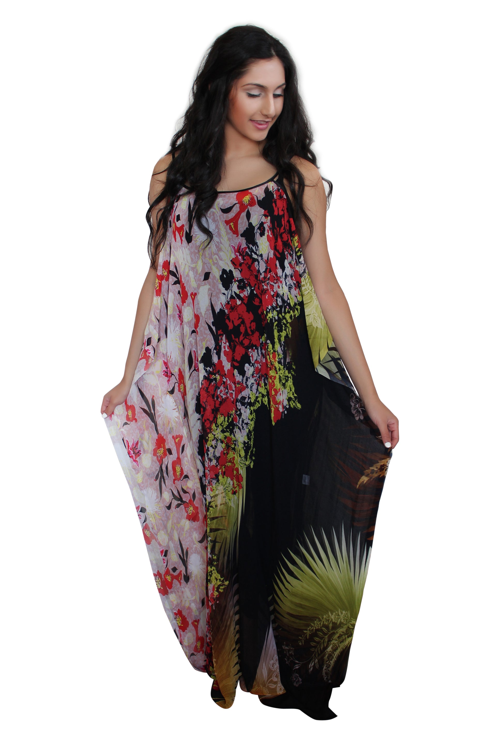 deidaa sheer floral maxi tall woman's dress