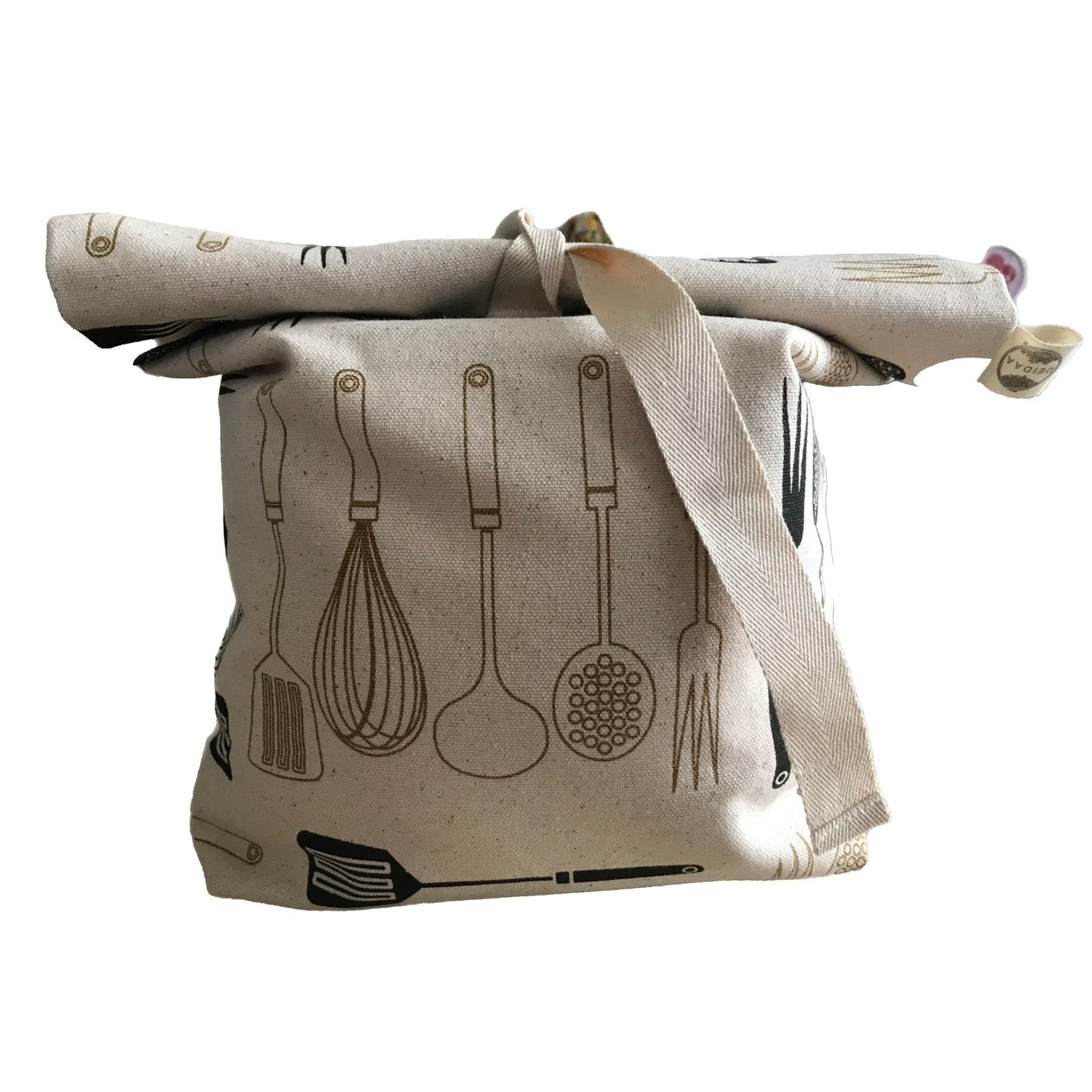 deidaa organic cotton cutlery retro print bread bag