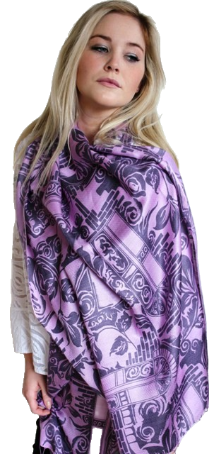 Floral Geometric Silk Scarf