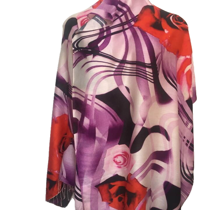 Bufanda de seda de diseñador - Rosa rosa
