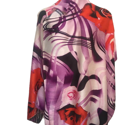 Bufanda de seda de diseñador - Rosa rosa