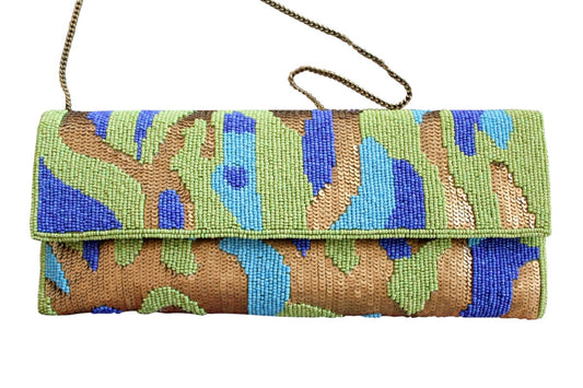 Bolso Clutch Con Cuentas Diseño Animal
