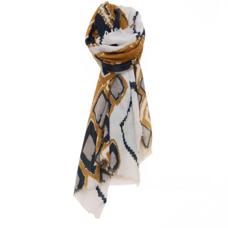 mens aztec print wool scarf