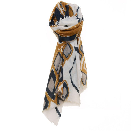 mens aztec print wool scarf