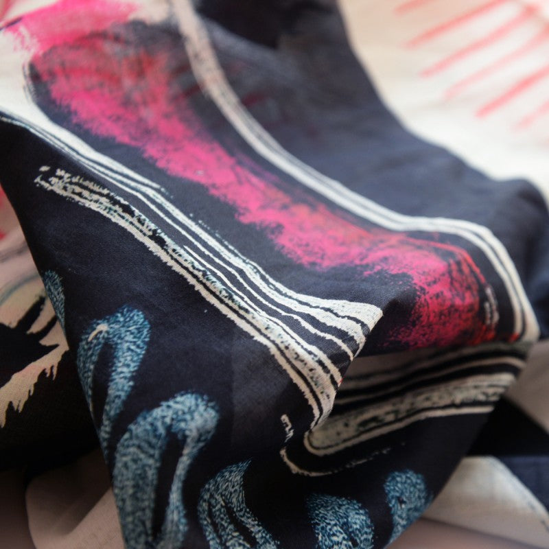 Men's Italian Cotton Graphic Printed Scarf