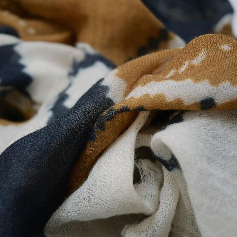 mens aztec print wool scarf designed in France