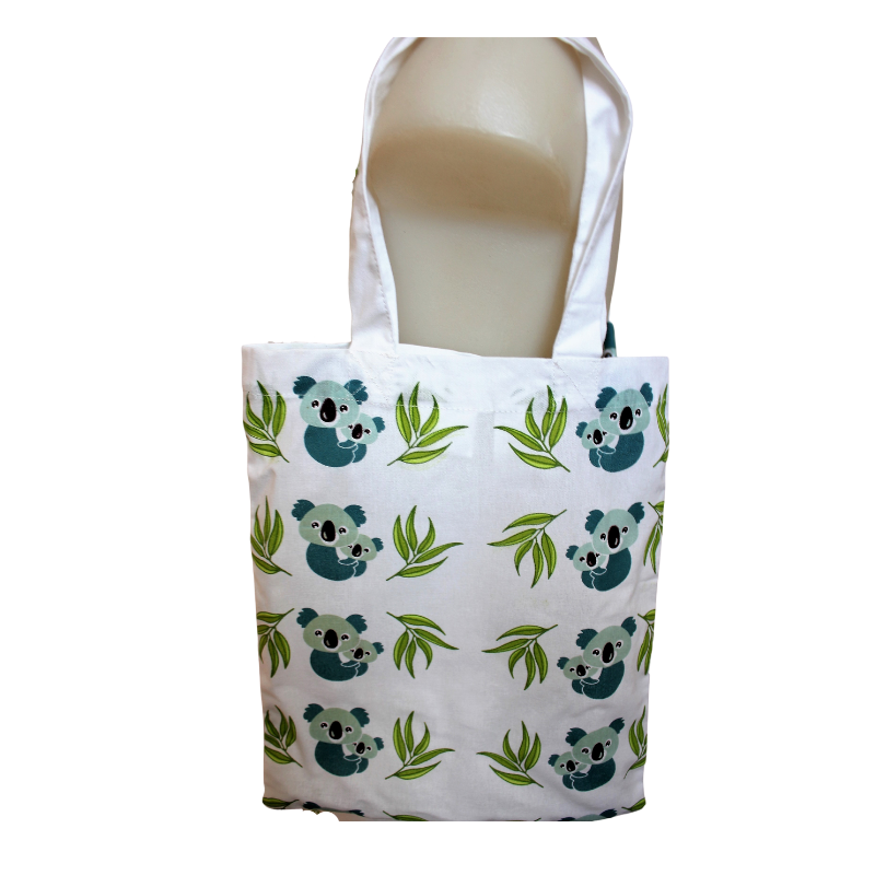 organic cotton kids apron tote koala