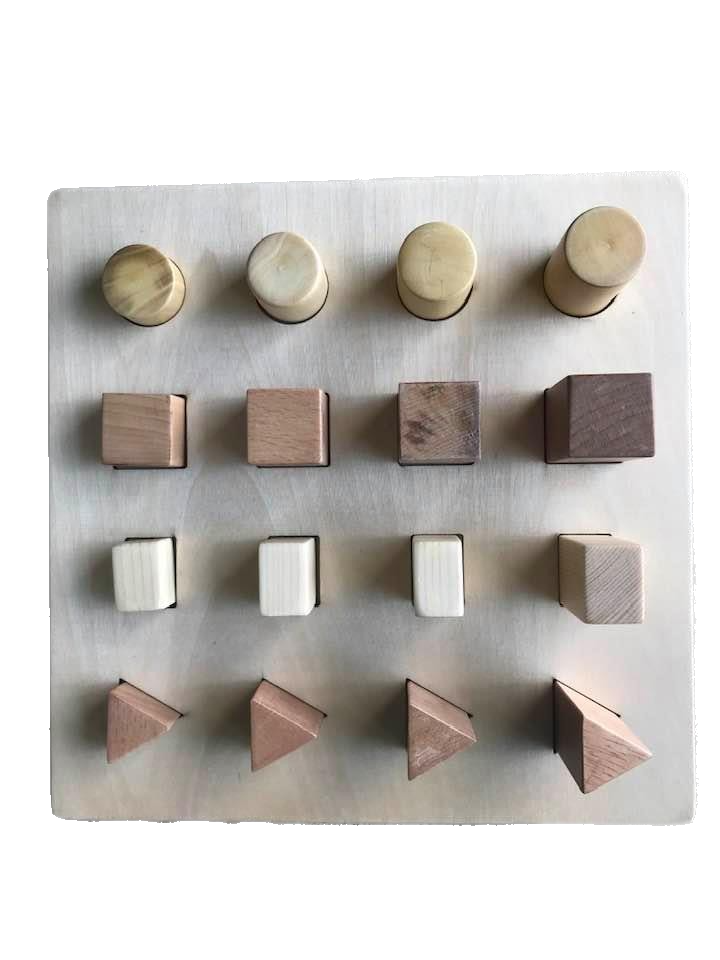 wooden puzzle shape sizelearning aid montessori toy