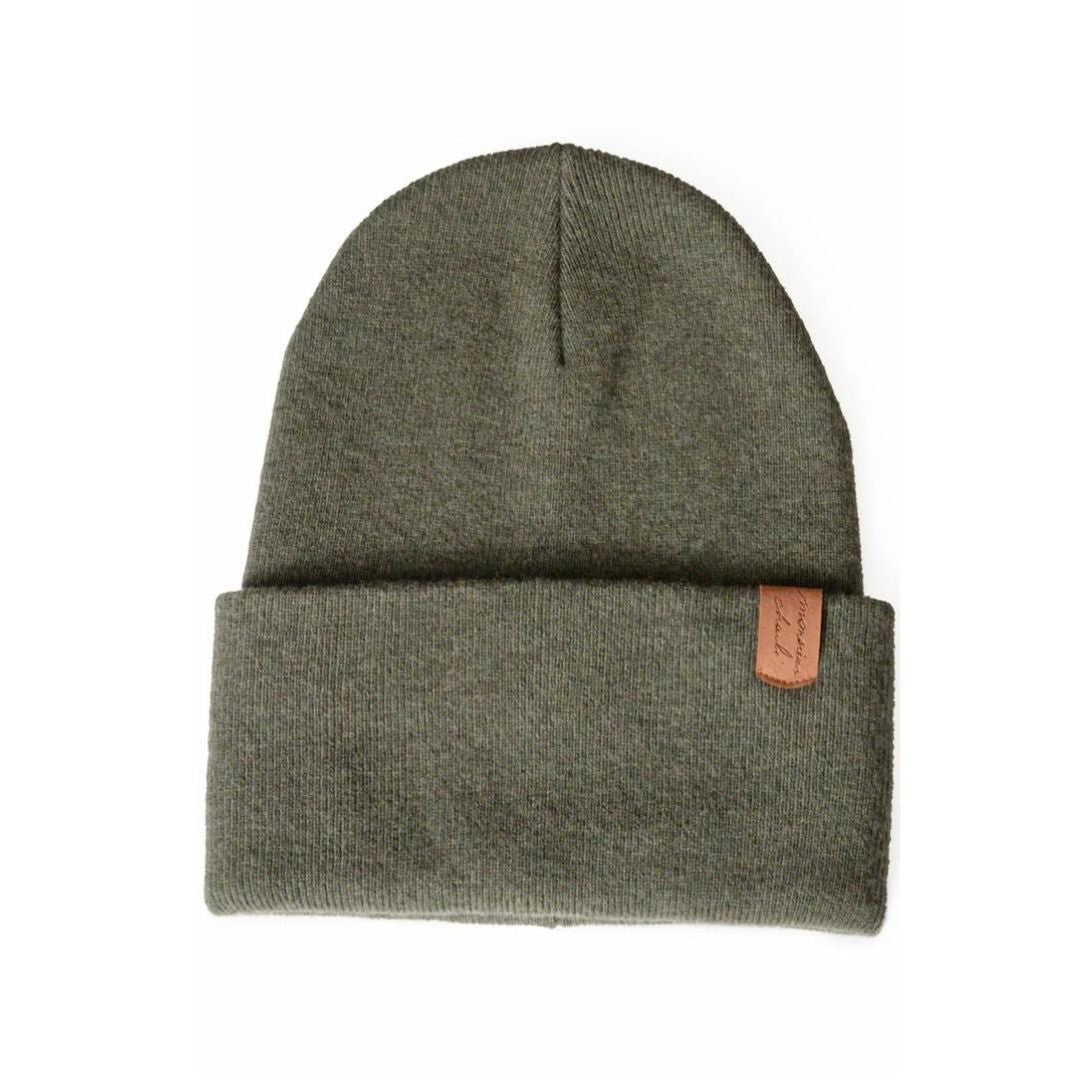 Deidaa Khaki Merino Wool Cuffed Beanie for Long Haried Men