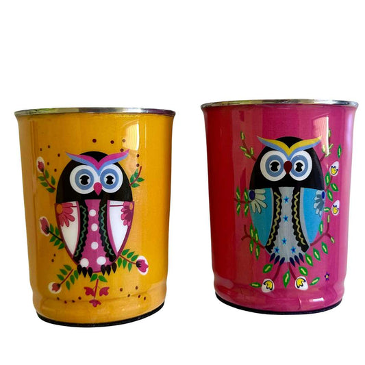 deidaa steel yellow owl pink owl glasses owl lovers gift