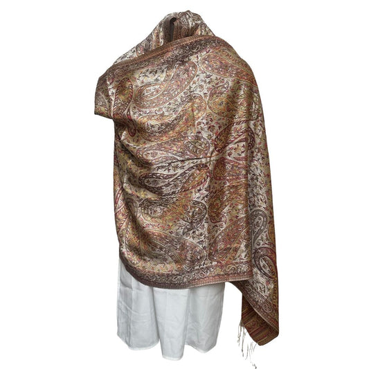 reversible burgundy paisley silk scarf