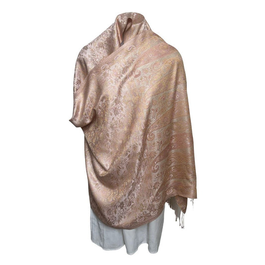 reversible pink paisley silk scarf