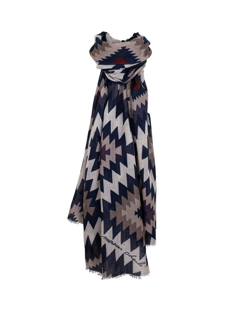 aztec print mens wool scarf gift for him