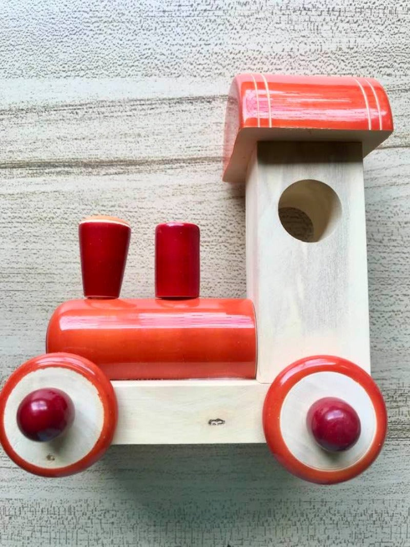 Wooden Pull Along Toy Train Engine