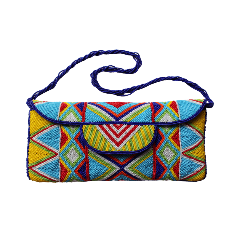 African Style Beaded Clutch Bag
