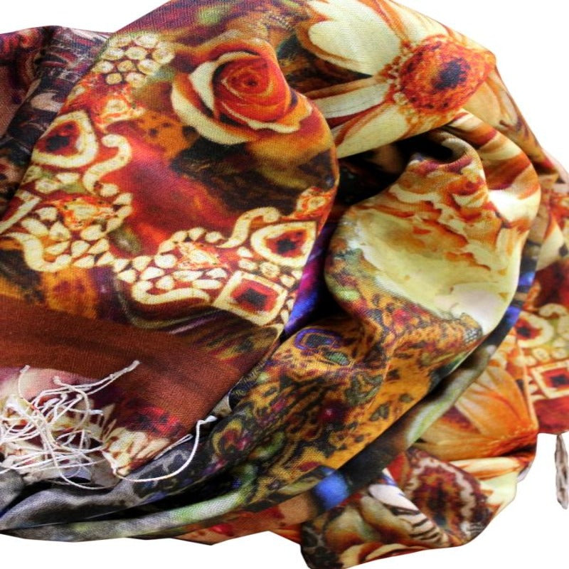 deidaa designer silk scarf floral multicolour
