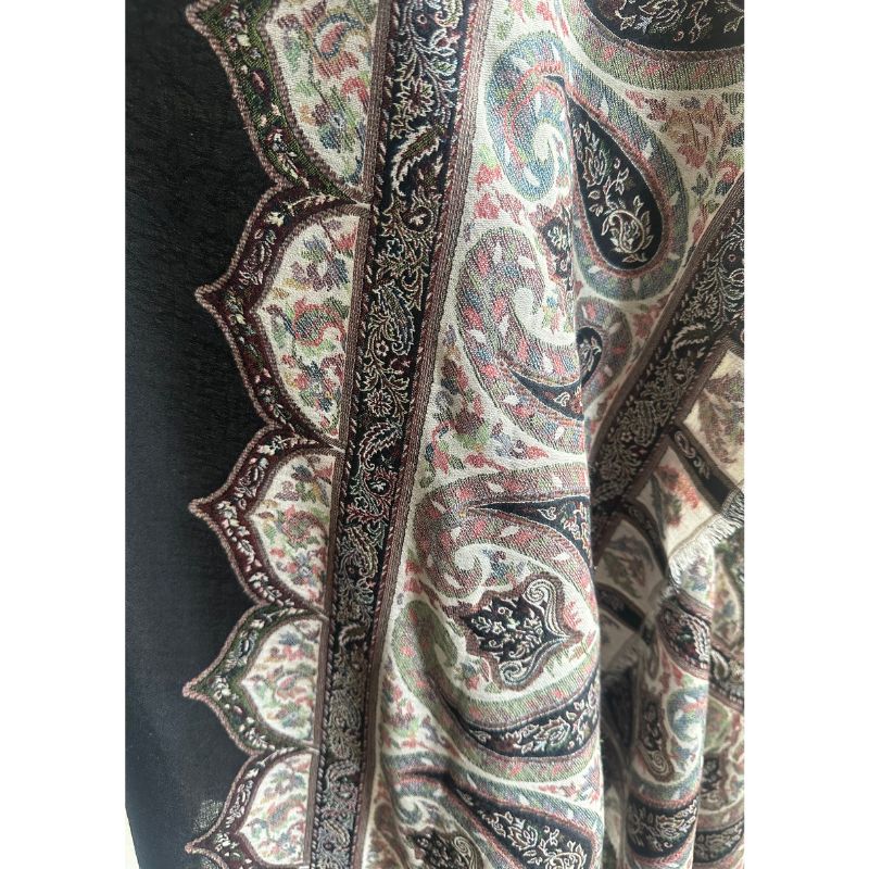 deidaa long wool self design paisley pashmina shawl
