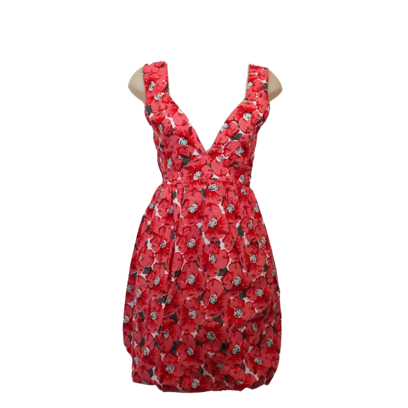 deidaa cotton midi dress floral red
