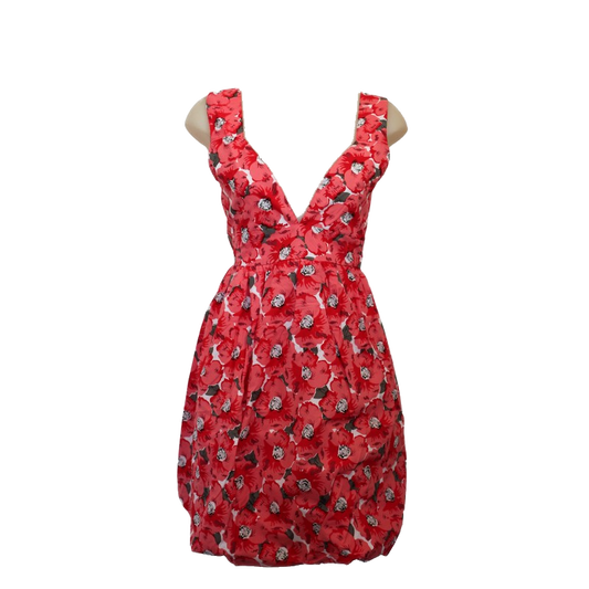 deidaa cotton midi dress floral red
