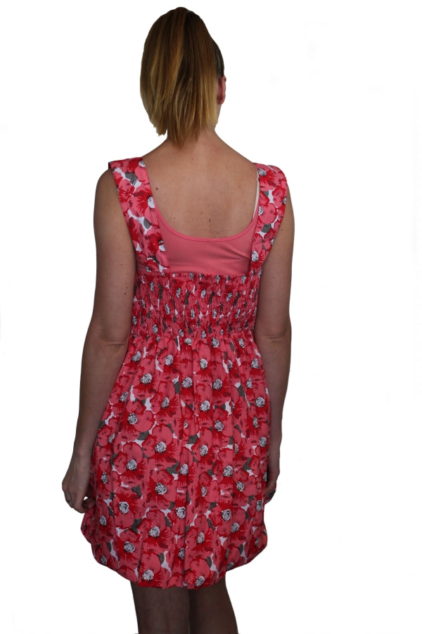 deidaa summer cotton midi dress red floral print