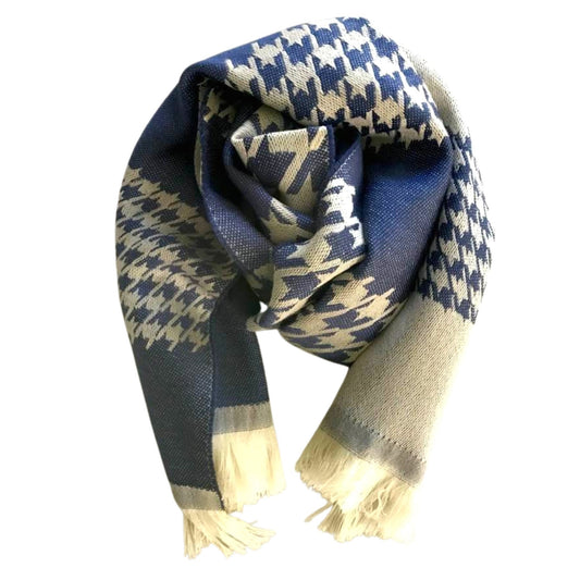 deidaa very peri blue houndstooth wool scarf