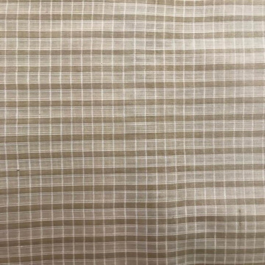 eco fabric tussar beige brown check