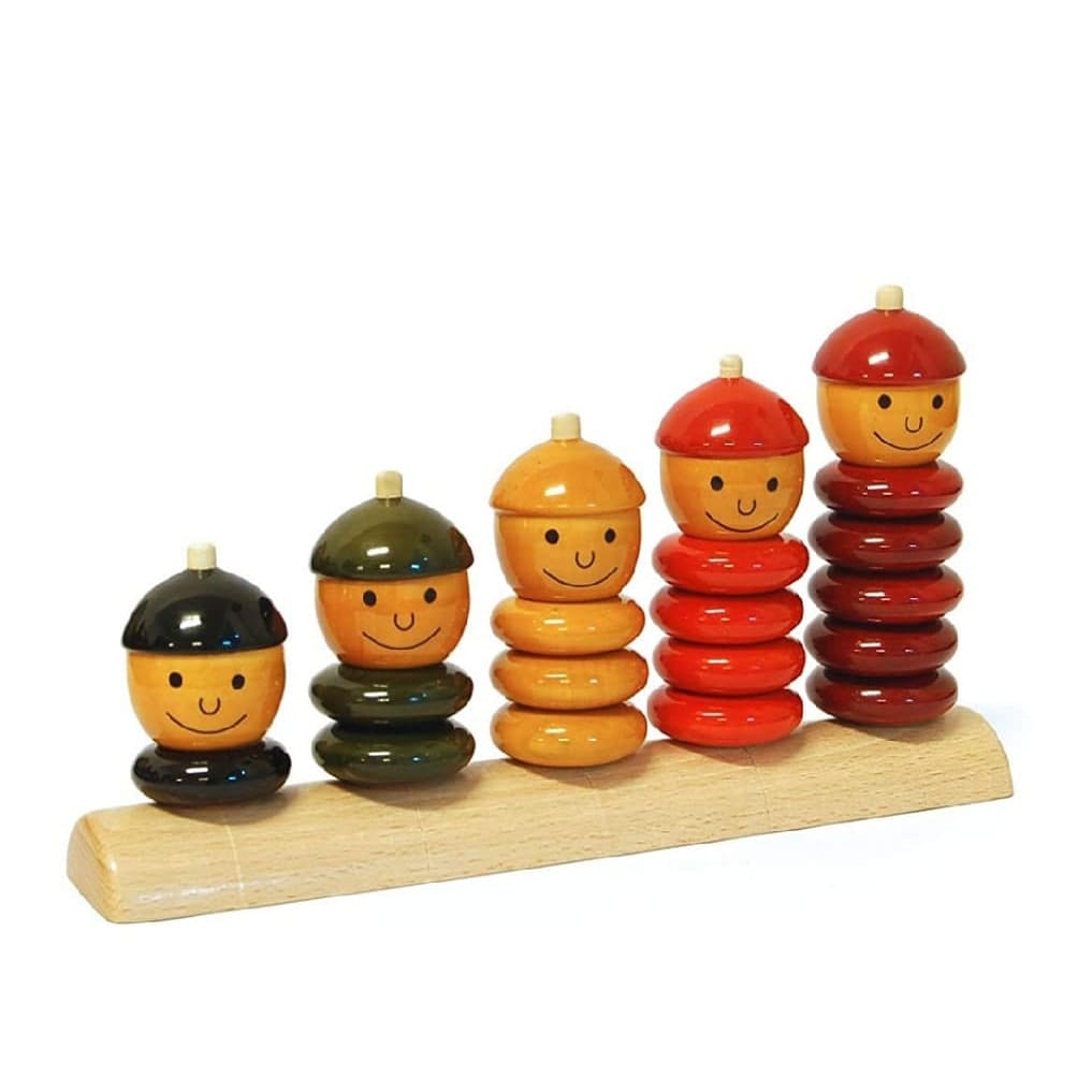 educational wooden counting toy montessori rings
