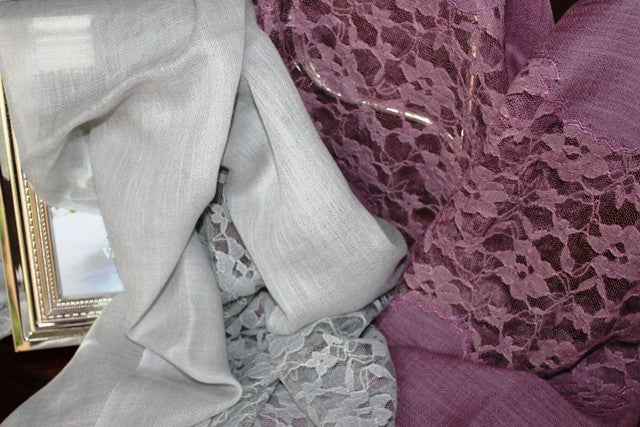 deidaa wool lace scarf grey purple