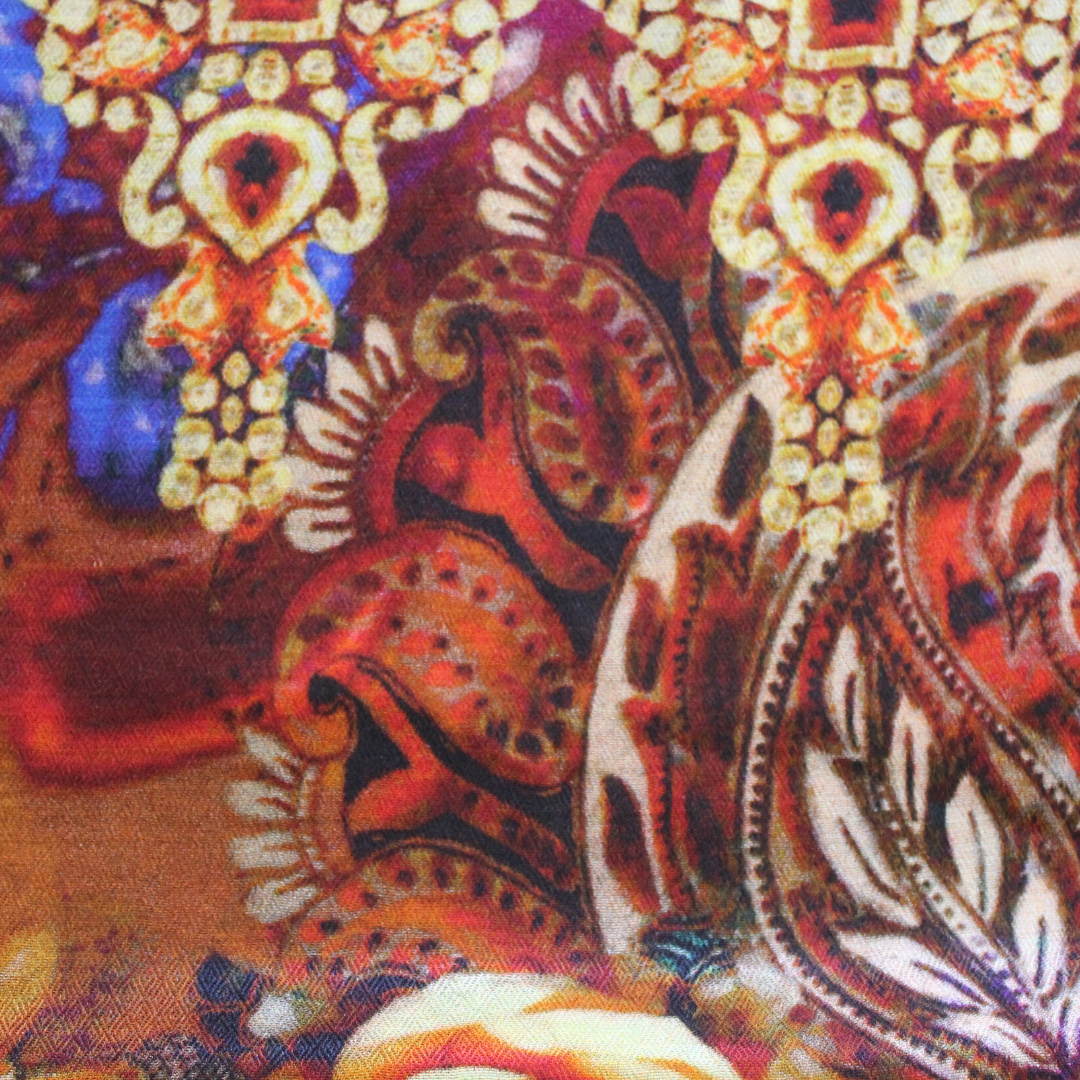 multicolour designer silk scarf floral