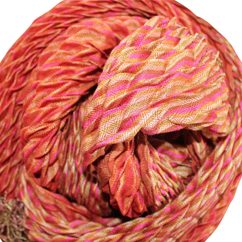 silk wool crinkle scarf red chevron